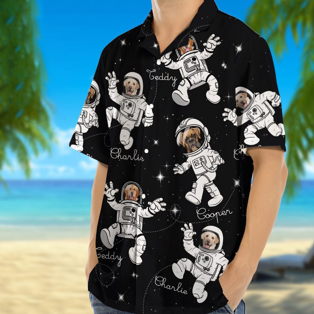 GeckoCustom Custom Photo Dog Cat Astronaut Hawaiian Shirt N304 889157