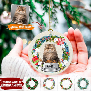 GeckoCustom Custom Photo Dog Cat Christmas Ceramic Ornament TA29 888627