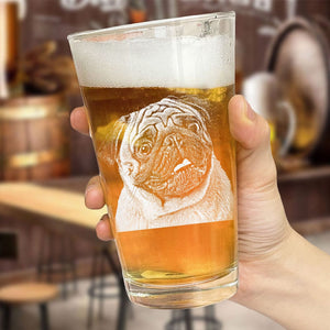 GeckoCustom Custom Photo Dog Cat Engraved Beer Glass TH10 891041 16oz