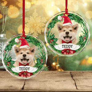 GeckoCustom Custom Photo Dog, Cat Glass Ornament For Christmas HA75 891350