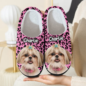 GeckoCustom Custom Photo Dog Cat Leopard Pattern Slipper HA75 891294