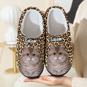 GeckoCustom Custom Photo Dog Cat Leopard Pattern Slipper HA75 891294