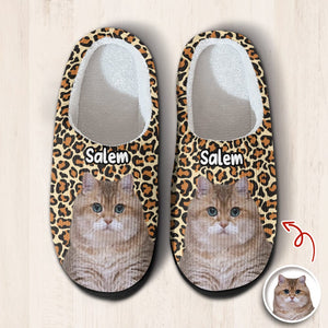 GeckoCustom Custom Photo Dog Cat Leopard Pattern Slipper HA75 891294