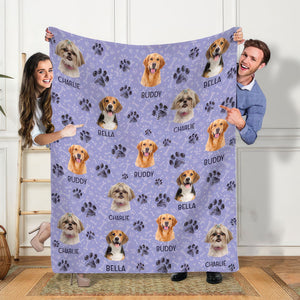 GeckoCustom Custom Photo Dog Cat Paw Pet Blanket T286 HN590