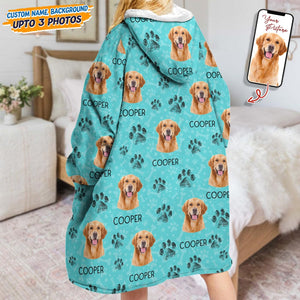 GeckoCustom Custom Photo Dog Cat Paws Paint Hoodie Blanket N304 889513 4XL