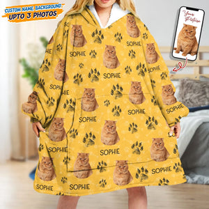 GeckoCustom Custom Photo Dog Cat Paws Paint Hoodie Blanket N304 889513 4XL