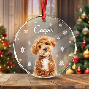 GeckoCustom Custom Photo Dog Glass Ornament For Christmas HA75 891470