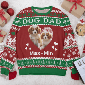 GeckoCustom Custom Photo Dog Mom Cat Mom Dog Dad Cat Dad All-Over-Print Ugly Sweater HO82 893110