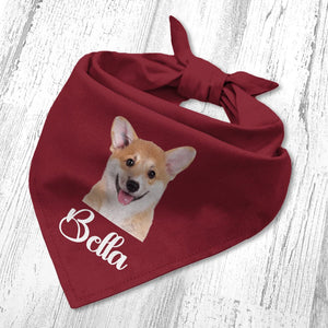 GeckoCustom Custom Photo Dog Name Bandana H082 890482