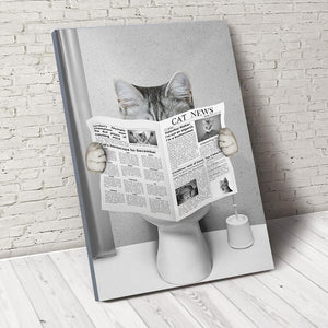 GeckoCustom Custom Photo Dog Read Newspaper In Toilet Poster N304 890210