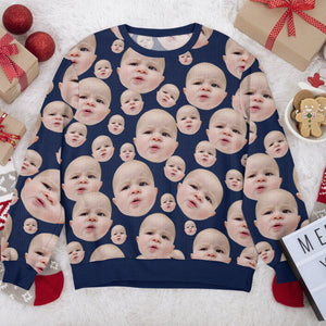 GeckoCustom Custom Photo Face Family Ugly Sweater Gift For Family N304 HA75 891504