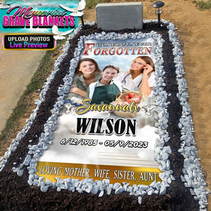 GeckoCustom Custom Photo Forever In My Heart Memorial Grave Blanket TA29 890325