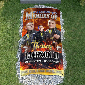 GeckoCustom Custom Photo Forever Remembered Forever Missed Grave Blanket TA29 890495