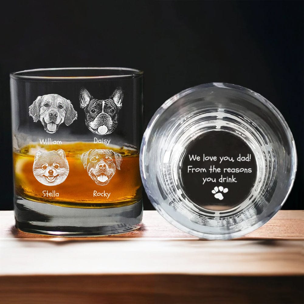 GeckoCustom Custom Photo From The Reasons You Drink For Dog Lover Rock Glass K228 890801