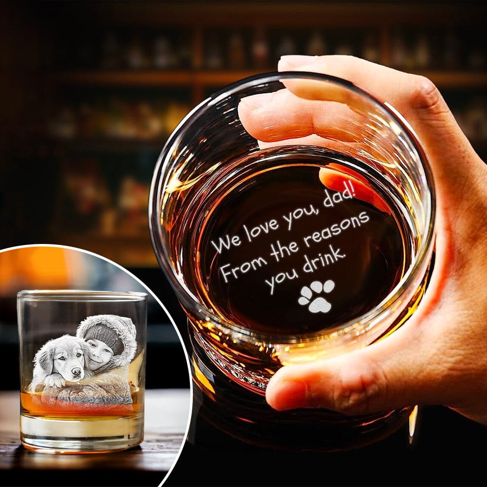 GeckoCustom Custom Photo From The Reasons You Drink For Dog Lover Rock Glass TA29 890506