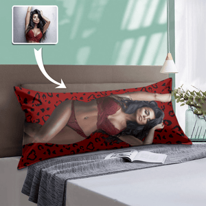 GeckoCustom Custom Photo Full Body Rectangle Pillow Case For Couple K228 889964