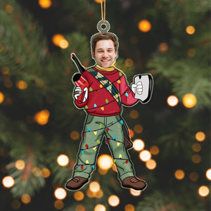 GeckoCustom Custom Photo Funny Christmas Custom Face Family, Friends Acrylic Ornament HA75 891594