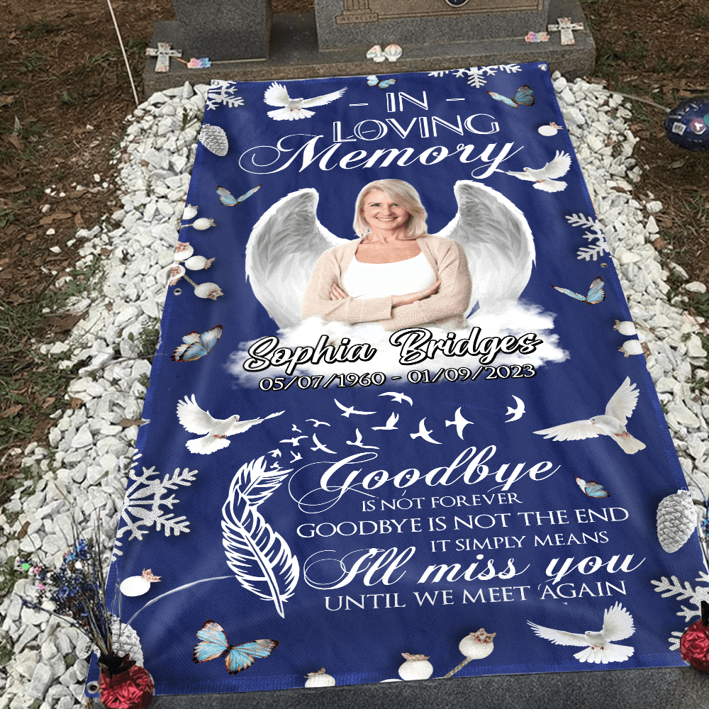 GeckoCustom Custom Photo Gone But Never Forgotten Grave Memorial Blanket N369 890481