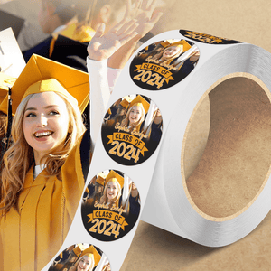 GeckoCustom Custom Photo Graduation Class Of 2024 Roll Sticker TA29 890523