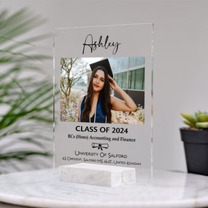 GeckoCustom Custom Photo Graduation Gift Personalized Graduation Senior Acrylic Plaque C604