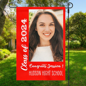 GeckoCustom Custom Photo Graduation Senior Class of 2022 Garden Flag 12"x18"