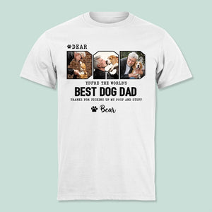 GeckoCustom Custom Photo Happy Father's Day Best Dog Dad Bright Shirt K228 889262 Premium Tee (Favorite) / P White / S