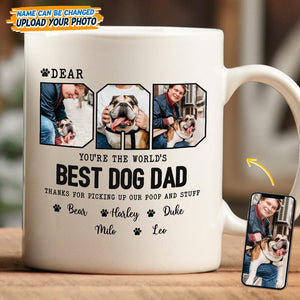 GeckoCustom Custom Photo Happy Father's Day Best Dog Dad Mug K228 889254