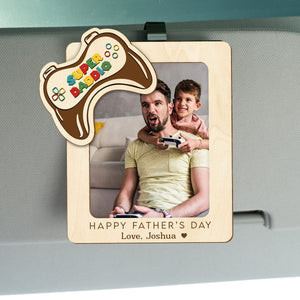 GeckoCustom Custom Photo Happy Father's Day Gaming Dad Car Visor Clip HO82 890602