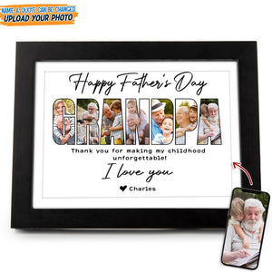 GeckoCustom Custom Photo Happy Father's Day Grandpa Picture Frame N304 889160 8"x10"