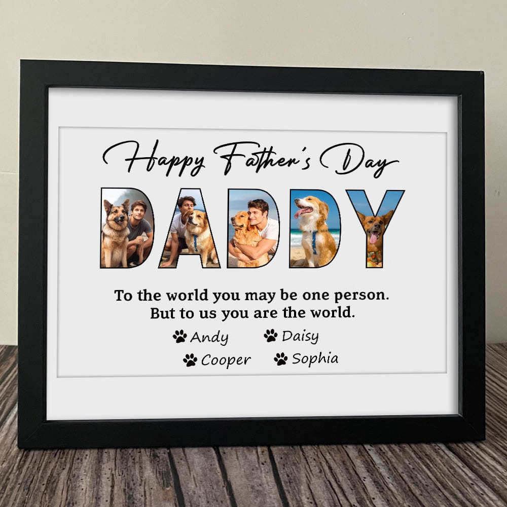 GeckoCustom Custom Photo Happy Father's Day To The Best Dog Dad Picture Frame K228 889215 8"x10"