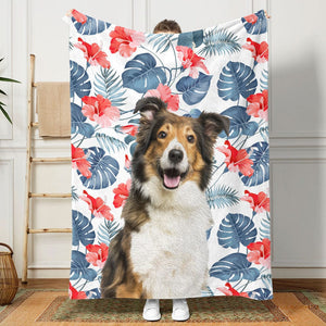 GeckoCustom Custom Photo Hawaiian Dog Blanket Oil Painting T368 890236