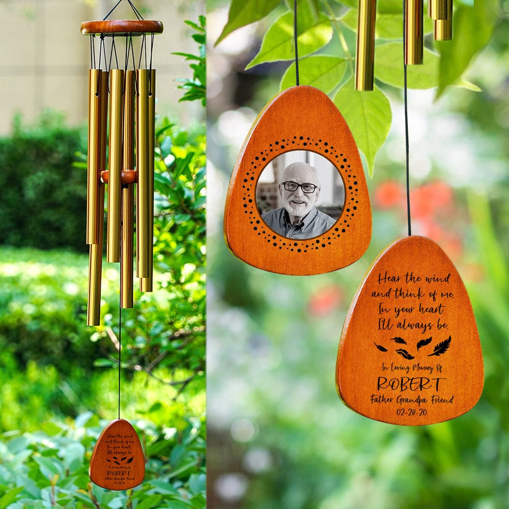 GeckoCustom Custom Photo Hear The Wind And Think Of Me Wind Chimes TA29 890015