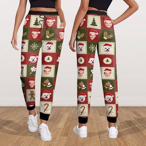 GeckoCustom Custom Photo Human And Dog Cat Candy Heart Christmas Sweatpants TA29 890059