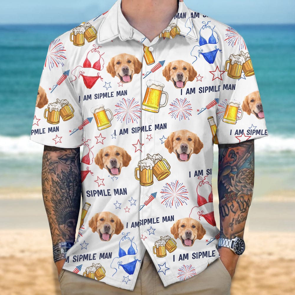 GeckoCustom Custom Photo I Am A Simple Man For Dog Lover Hawaii Shirt N304 889451