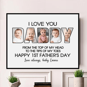 GeckoCustom Custom Photo I Love You Daddy Poster Canvas Picture Frame HA75 890586