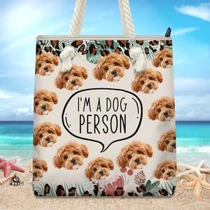 GeckoCustom Custom Photo I'm A Dog Person Dog Beach Tote Bag HA75 891222 12x14.2 in