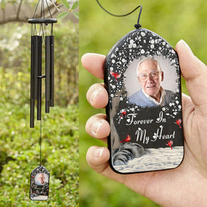 GeckoCustom Custom Photo I'm Always With You Memorial Gift Wind Chimes TA29 890191 Solid Black