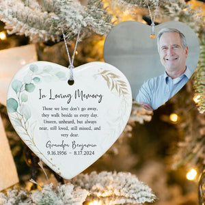 GeckoCustom Custom Photo In Loving Memory Memorial Heart Shaped Ceramic Ornament HA75 891466 1 Piece