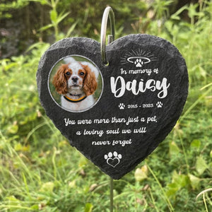 GeckoCustom Custom Photo In Memorial Of Dog Garden Slate & Hook K228 889174