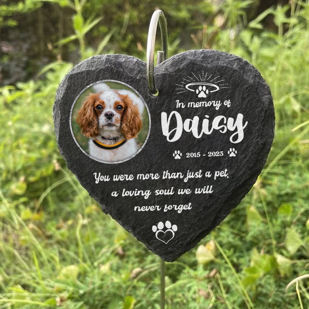 GeckoCustom Custom Photo In Memorial Of Dog Garden Slate & Hook K228 889174