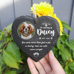 GeckoCustom Custom Photo In Memorial Of Dog Garden Slate & Hook K228 889174