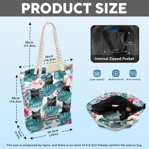 GeckoCustom Custom Photo It's Summer Time Cat Beach Tote Bag HA75 891176 12x14.2 in