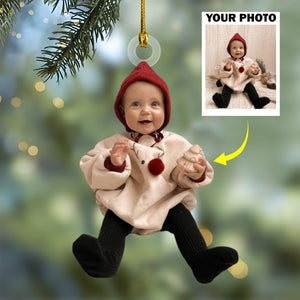 GeckoCustom Custom Photo Kid Baby Acrylic Ornament Christmas DM01 891413