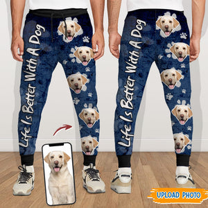 GeckoCustom Custom Photo Life Is better With A Dog Sweatpants N369 888899