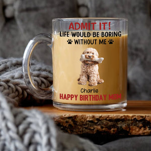 GeckoCustom Custom Photo Life Would Be Boring Without Me Dog Glass Mug TH10 891599