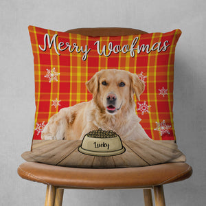 GeckoCustom Custom Photo Meowy Catmas - Merry Woofmas Dog, Cat Pillow HA75 891280