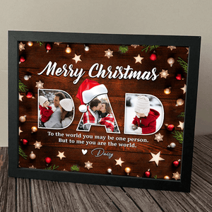 GeckoCustom Custom Photo Merry Christmas For Dad Family Picture Frame TA29 889898 10"x8"