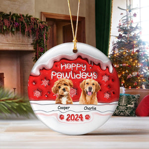 GeckoCustom Custom Photo Merry Woofmas Dog 3D Inflated Effect Printed Ornament N304 HA75 891540