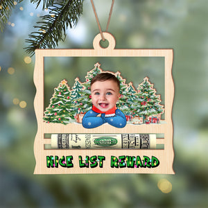 GeckoCustom Custom Photo Nice List Reward Christmas Gifts Wood Money Holder Ornament HA75 891542