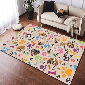 GeckoCustom Custom Photo Paws and Bones Print Patio Rug TA29 890079